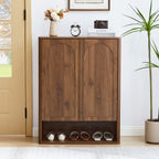 YOCWO 31.5" Wood Shoe Storage Cabinet with 2 Doors for Entryway Hallway, Shoe Closet with 3 Adjustable Shelves