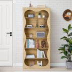 70" Tall Bookcase 6 Tier Wooden Bookshelf with Open Storage for Office
