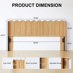 YOCWO Queen/King Size Headboard with LED Lights & Adjustable Height, Wave Panel Head Board with Rounded Corners, Headboard Only(Bed Frame Not Included)