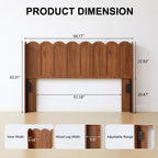 YOCWO Queen/King Size Headboard with LED Lights & Adjustable Height, Wave Panel Head Board with Rounded Corners, Headboard Only(Bed Frame Not Included)