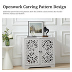 Accent Cabinet with Hollow Carved Door for Entryway Hallway