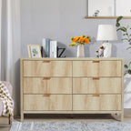 Fluted 6 Drawer Dressers for Bedroom, 48" Wide Modern Chest of Drawer with 6 Big Drawers