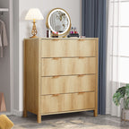 Fluted 4 Drawer Dressers for Bedroom, 30" Wide Modern Chest of Drawer with 4 Big Drawers