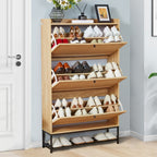 YOCWO Shoe Storage Cabinet with Flip Drawers for Entryway, Shoe Rack Organizer with Open Shelf