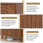 Accent Cabinet with Carving Lines, Modern Buffet Sideboard with Adjustable Shelves, Decorative Storage Cabinets for Bedroom Living Room Kitchen Office Entryway and Hallway