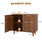 Accent Cabinet with Carving Lines, Modern Buffet Sideboard with Adjustable Shelves, Decorative Storage Cabinets for Bedroom Living Room Kitchen Office Entryway and Hallway