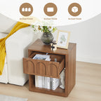 YOCWO Nightstand Set of 2 with Drawer for Bedroom, Wood Bedside Table with Arched Fluted