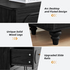 YOCWO 12 Drawer Fluted Dresser for Bedroom, Mid Century Chest of Drawers with Arc Edge, Wood Storage Large Dresser Organizer for Bedroom Living Room Hallway Closet