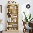 70" Tall Bookcase 6 Tier Wooden Bookshelf with Open Storage for Office