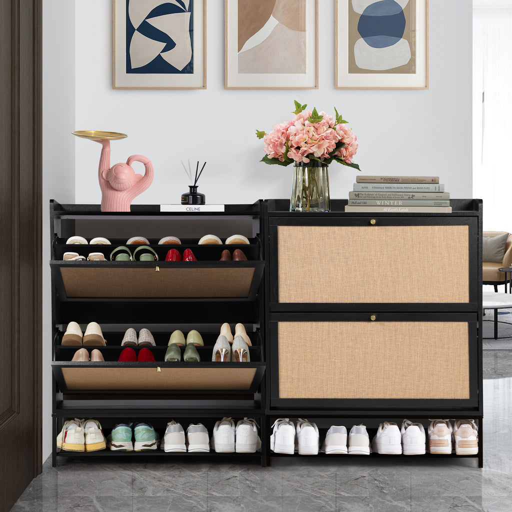 YOCWO Shoe Storage Cabinet with Flip Drawers for Entryway, Shoe Rack Organizer with Open Shelf