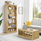 70" Tall Bookcase 6 Tier Wooden Bookshelf with Open Storage for Office
