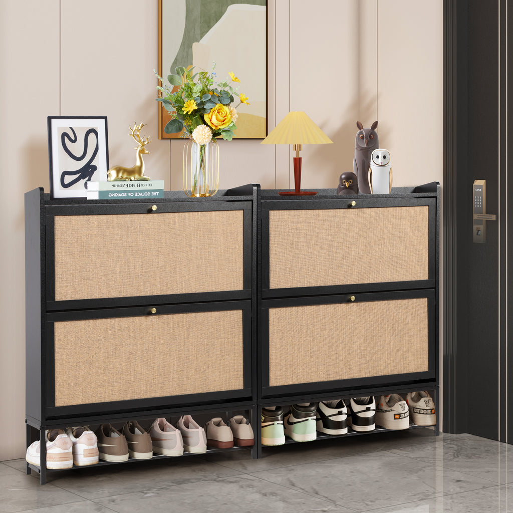 YOCWO Shoe Storage Cabinet with Flip Drawers for Entryway, Shoe Rack Organizer with Open Shelf