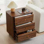 YOCWO 3 Drawer Nightstand, Classic Chest of Drawers with Arc Edge