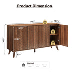 Mid Century Storage Cabinets with 4 Doors and Adjustable Shelves Buffet Cabinet for Kitchen Dining Room Living Room Bedroom