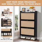 YOCWO Shoe Storage Cabinet with Flip Drawers for Entryway, Shoe Rack Organizer with Open Shelf