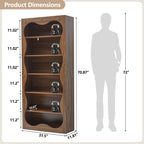 70" Tall Bookcase 6 Tier Wooden Bookshelf with Open Storage for Office