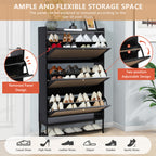 YOCWO Shoe Storage Cabinet with Flip Drawers for Entryway, Shoe Rack Organizer with Open Shelf