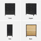 Fluted 4 Drawer Dressers for Bedroom, 30" Wide Modern Chest of Drawer with 4 Big Drawers