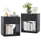 YOCWO Nightstand Set of 2 with Drawer for Bedroom, Wood Bedside Table with Arched Fluted