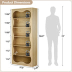 70" Tall Bookcase 6 Tier Wooden Bookshelf with Open Storage for Office