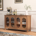 Modern Storage Cabinets with 4 Doors and Adjustable Shelves Buffet Cabinet for Kitchen Dining Room Living Room Bedroom