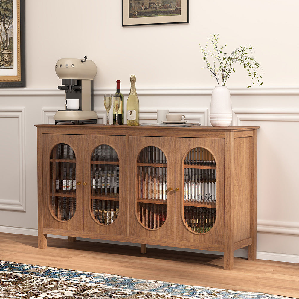 Modern Storage Cabinets with 4 Doors and Adjustable Shelves Buffet Cabinet for Kitchen Dining Room Living Room Bedroom