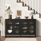 Modern Storage Cabinets with 4 Doors and Adjustable Shelves Buffet Cabinet for Kitchen Dining Room Living Room Bedroom