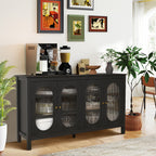 Modern Storage Cabinets with 4 Doors and Adjustable Shelves Buffet Cabinet for Kitchen Dining Room Living Room Bedroom