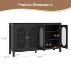 Modern Storage Cabinets with 4 Doors and Adjustable Shelves Buffet Cabinet for Kitchen Dining Room Living Room Bedroom