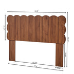 YOCWO Scalloped Queen/King/Full Size Headboard, Wooden Headboard with Wave Shape, Modern Farmhouse Bed Headboard, Easy Assembly, Walnut