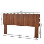 YOCWO Scalloped Queen/King/Full Size Headboard, Wooden Headboard with Wave Shape, Modern Farmhouse Bed Headboard, Easy Assembly, Walnut