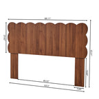 YOCWO Scalloped Queen/King/Full Size Headboard, Wooden Headboard with Wave Shape, Modern Farmhouse Bed Headboard, Easy Assembly, Walnut