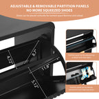 YOCWO Fluted Shoe Storage Cabinet with 2 Flip Drawers, Modern Wood Shoe Rack Organizer, Freestanding Narrow Shoe Cabinet for Entryway Hallway