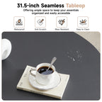 YOCWO 31.5" Small Round Coffee Table for Small Apartment Living Room, Modern Coffee Table with Fluted Drum