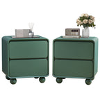 YOCWO Nightstand Set of 2 for Bedroom, Mid Century Bedside Table with Arc Edge and Round Leg, Wood Storage Chest of Drawer Organizer for Bedroom Living Room Hallway Closet