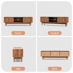 YOCWO TV Stands for 65 inch TV, Modern Farmhouse Entertainment Center with 2 Sliding Doors, Arched Fluted TV Console with Storage, Wood Media Console Cabinet