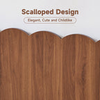 YOCWO Scalloped Queen/King/Full Size Headboard, Wooden Headboard with Wave Shape, Modern Farmhouse Bed Headboard, Easy Assembly, Walnut