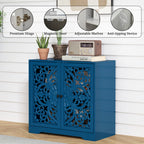 Accent Cabinet with Hollow Carved Door for Entryway Hallway
