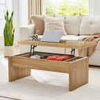 YOCWO Lift Top Coffee Table with Storage, Rectangle Coffee Table with Thicken Wood Table Top and Base