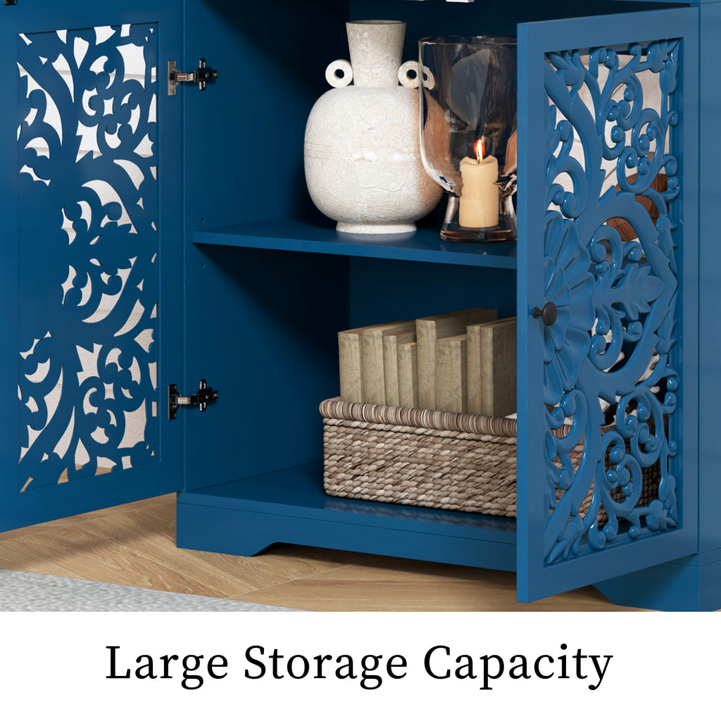 Accent Cabinet with Hollow Carved Door for Entryway Hallway