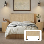 YOCWO Headboard for King Size Bed with Charging Station, Fluted Grooved Panel Head Board with Rounded Corners, Walnut, Headboard Only(Bed Frame Not Included)