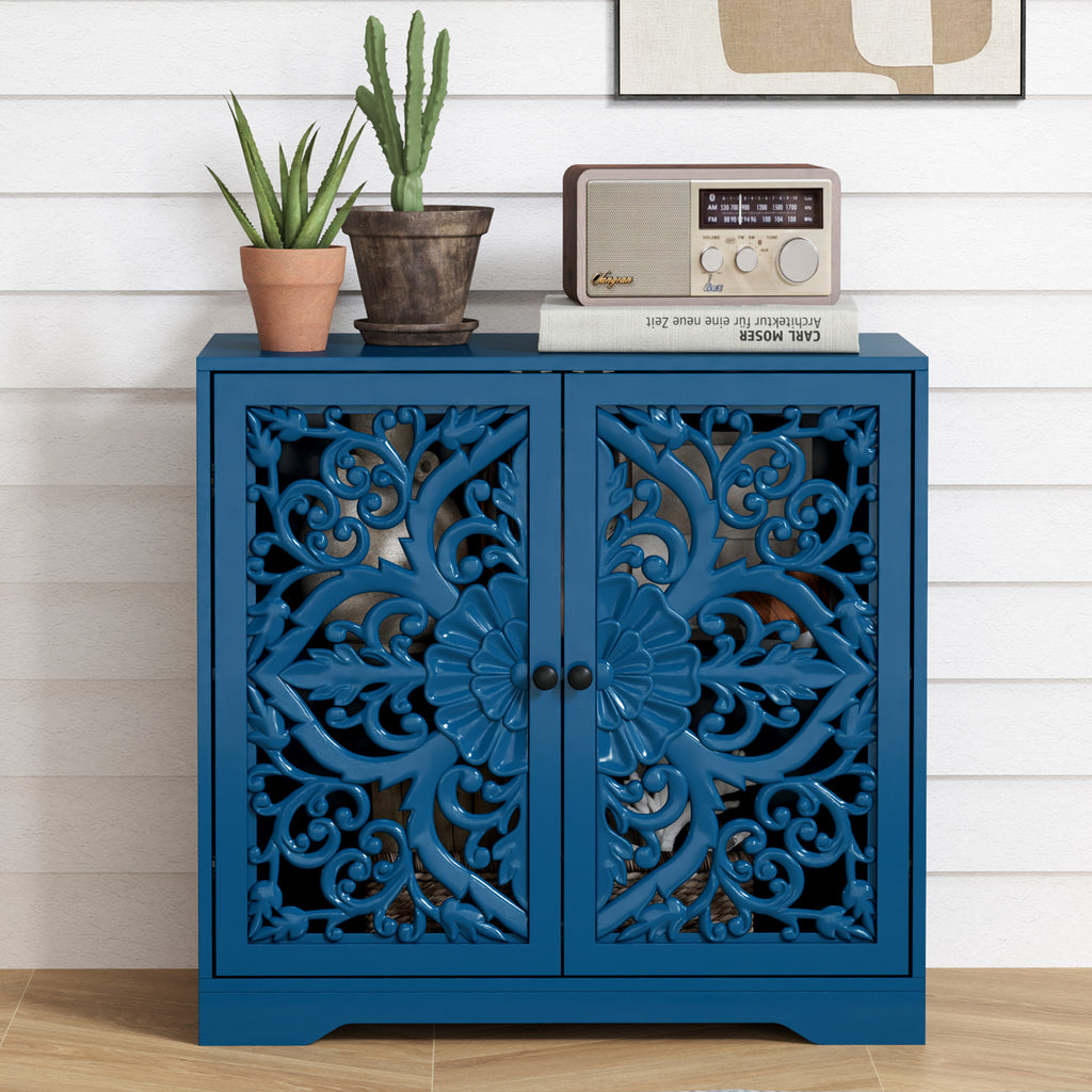 Accent Cabinet with Hollow Carved Door for Entryway Hallway