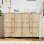 YOCWO 5 Drawer Dresser Set of 2 with Wave Panel, Mid Century Tall Storage Dresser Chest of Drawer for Bedroom