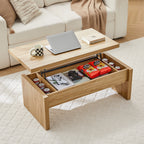 YOCWO Lift Top Coffee Table with Storage, Rectangle Coffee Table with Thicken Wood Table Top and Base