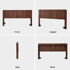 YOCWO Headboard for King Size Bed with Charging Station, Fluted Grooved Panel Head Board with Rounded Corners, Walnut, Headboard Only(Bed Frame Not Included)