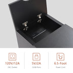 YOCWO Fluted Narrow Nightstand with Charging Station for Bedroom, Wood End Table with Drawer and Door for Living Room