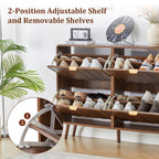 YOCWO Shoe Storage Cabinet with 4 Flip Drawers for Entryway, Shoe Rack Organizer with Wave Design