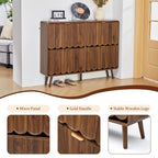 YOCWO Shoe Storage Cabinet with 4 Flip Drawers for Entryway, Shoe Rack Organizer with Wave Design