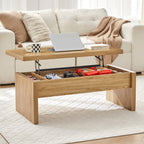 YOCWO Lift Top Coffee Table with Storage, Rectangle Coffee Table with Thicken Wood Table Top and Base