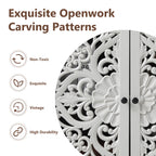Accent Cabinet with Hollow Carved Door for Entryway Hallway